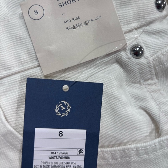 90s Bagggy Studded White SZ8 Women's Jean denimfestival  summer Shorts NWT - Picture 7 of 9